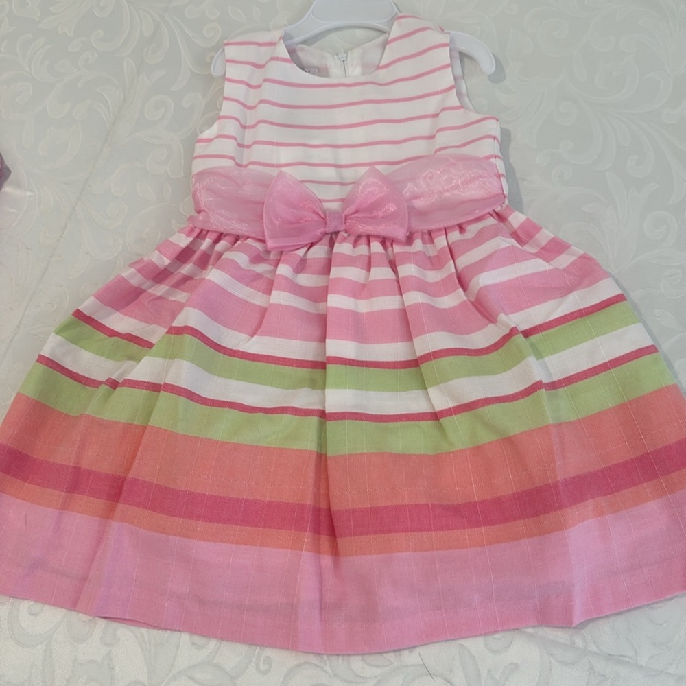 Iris & Ivy Stripe Sleeveless Dress & Cardigan Sweater Set. 24 months. - Picture 6 of 11